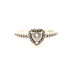Pandora Silver Elevated Heart Ring